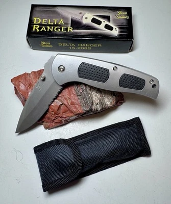 Nuevo cuchillo plegable Frost Cutlery Delta Ranger 15-208S con funda y caja de acero inoxidable Foto 1 de 4
