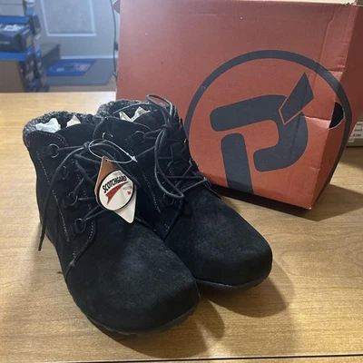 Botas Propet Delaney para mujer talla 8,5 W negras con cremallera al tobillo con cordones Scotchgard Foto 1 de 4