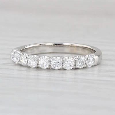 0.55ctw Diamond Wedding Band 14k White Gold Stackable Anniversary Ring - Image 1 of 4