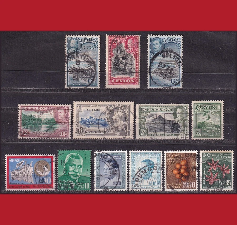 ⭐CEYLON 13 stamps canceled unchecked F/VF 🇱🇰 - Image 1 of 1
