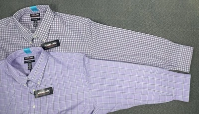 Kirkland Signature Men’s Big & Tall 20 34/35 Lot of 2 Traditional Fit Shirts NWT - Image 1 of 4