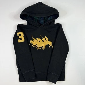 Polo Ralph Lauren Triple-Pony Fleece Hoodie Kids Size S (8) Black - Picture 1 of 8