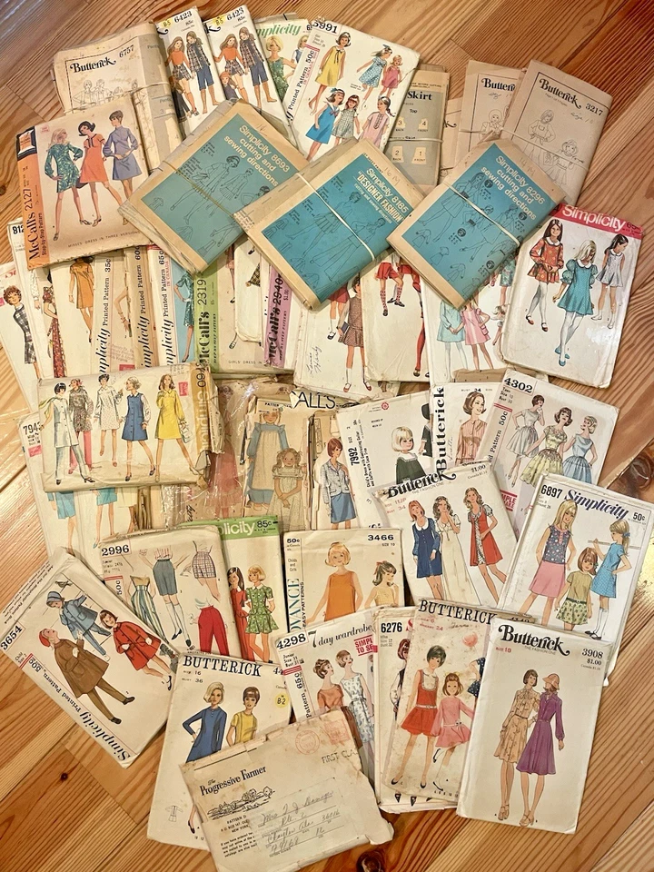 Lote de 51 patrones vintage de 6 libras de patrones de costura de los años 60 Foto 1 de 4