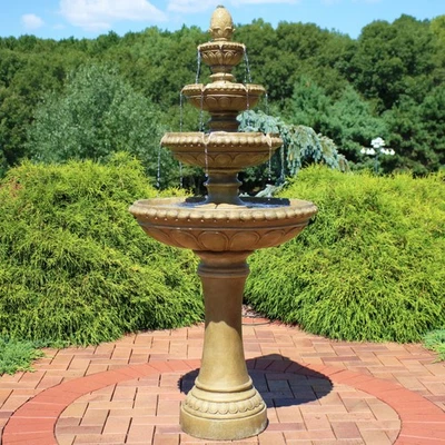 Electric Eggshell Resin Outdoor 4-Tier Water Fountain by Sunnydaze - Image 1 of 4