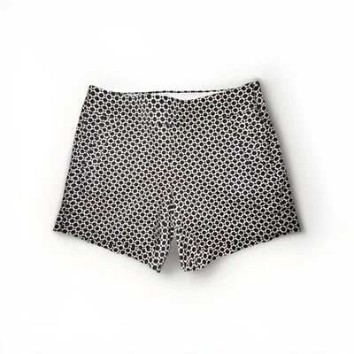 Pantalones Cortos J Crew Para Mujer Talla 0 Elastizados Cremallera Lateral Geométricos Negros y Marfil Foto 1 de 4