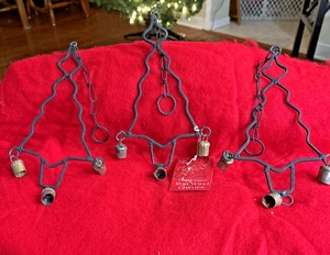 Vintage Handcrafted Wrought Iron Cow Bells WIND CHIME Farmhouse House Decor - Picture 1 of 3