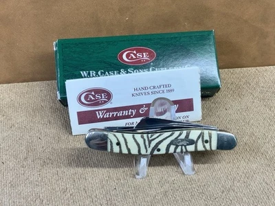 Cuchillo plegable Casexx Stockman Natural Zebra 2005 asas de hueso 3 hojas con caja Foto 1 de 4