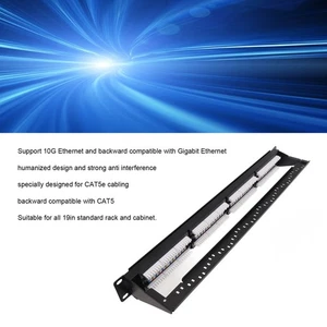 RJ45 Through Coupler 24 Ports Anti Interference 10G Ethernet Supported CAT5e NEW - Afbeelding 1 van 12
