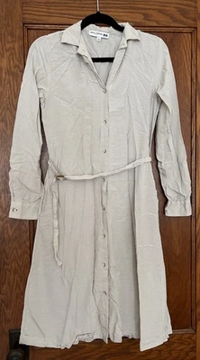 Vestido Camisa Uniqlo x Ines De La Fressange Cinturón Línea A Rayas Botón Frontal Talla S Foto 1 de 4