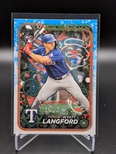 2024 Topps Holiday WYATT LANGFORD #H113 Rookie RC Texas Rangers - Picture 1 of 2