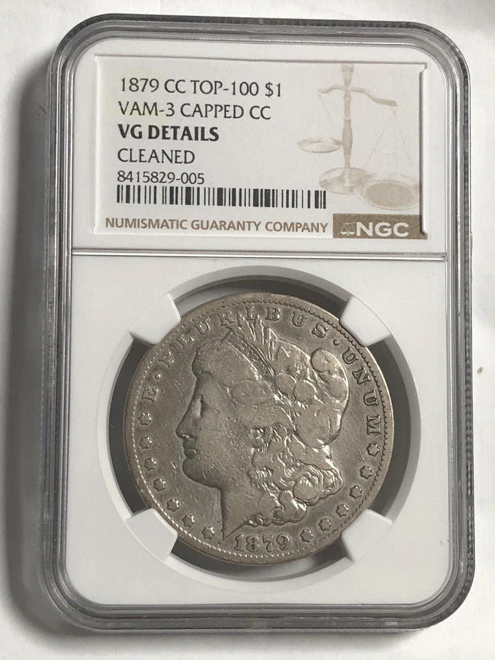 1879 CC MORGAN "NGC VG DETAILS"-(VAM 3 CAPPED DIE), NICELY CIRCULATED, SCARE!💥✅ - Image 1 of 4
