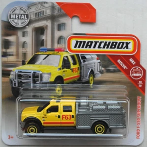 Matchbox Ford F-550 Super Duty gelb/grau F63 Unit 2 Feuerwehr Neu/OVP MBX Mattel - Picture 1 of 5