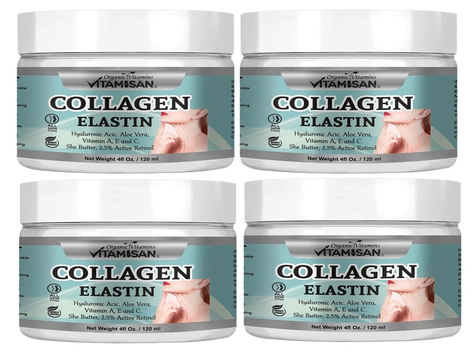 4 BIO COLLAGEN ELASTIN AGING SKIN  ANTI WRINKLE CREAM face vitamin cream  - Image 1 of 4