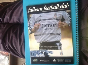 FULHAM V WOLVERHAMPTON WANDERERS WOLVES 1 NOV 00 WORTHINGTON CUP PROGRAMME - Picture 1 of 2
