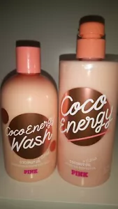 Victoria's Secret Pink Coco Energy Body Lotion & Wash Coconut Citrus Oil Set - Picture 1 of 1
