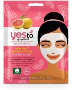 YES TO GRAPEFRUIT BRIGHTENING VITAMIN C GLOW BOOSTING SHEET MASK - Picture 1 of 3