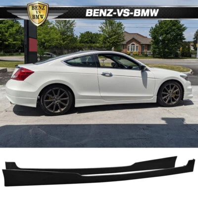 Fits 08-12 Honda Accord Coupe PU HF-P Style Side Skirts Lip Extensions Foto 1 de 4