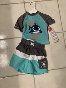 NWT-Infant Boys Wippette Two Piece Rash Guard Set-Size 12 Months - Picture 1 of 12