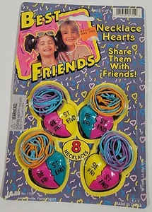 Vintage JA-RU Necklace Hearts Best Friends Jewelry 1995 # 1755 - Picture 1 of 14