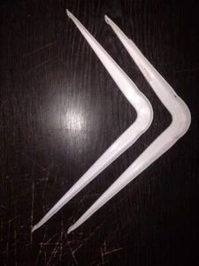 Metal Shelf Brackets Grey White 200mm 8" to 250mm 10" Shelving Bracket - Picture 1 of 3