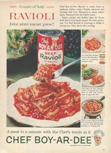 1961 Chef Boy-Ar-Dee Ravioli Color Ad - Picture 1 of 1