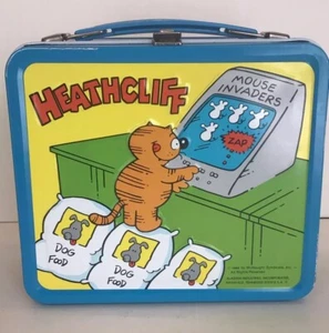 BRAND NEW UNUSED 1982 HEATHCLIFF METAL LUNCHBOX. NICE! - Picture 1 of 12