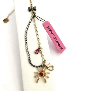 Betsey Johnson rote Spinne & Strass Armband Halloween Geschenk Freundschaft Neu mit Etikett - Bild 1 von 3