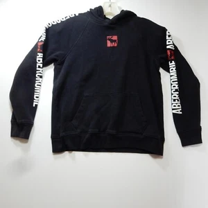 PULL À CAPUCHE ABERCROMBIE ENFANTS RARE NOIR LOGO 11/12 - Photo 1/6