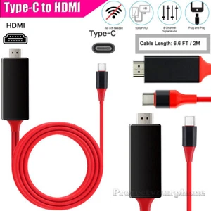 For Samsung S23 S22 S21 S20 Note10 For LG USB Type C to HDMI HDTV Cable Adapter - Picture 1 of 10