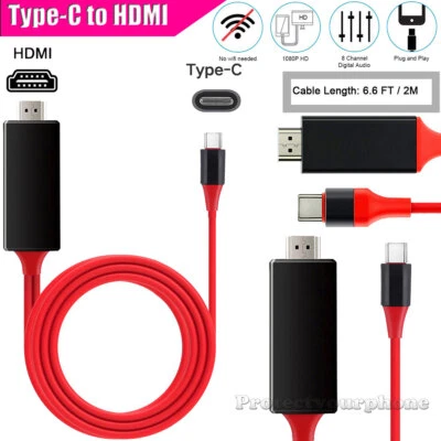For Samsung Galaxy S20 Plus Ultra S20 FE USB C Type-C to HDMI HDTV Cable Adapter - Image 1 of 4
