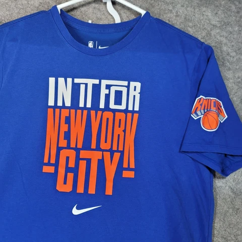 New York Nicks Shirt Mens Medium Blue The Nike Tee Short Sleeve Basketball Cover