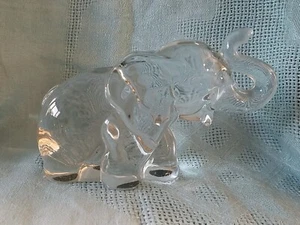 Vintage selten Heisey großer Papa Elefant Glas Good Luck Trunk Up EDC - Bild 1 von 11