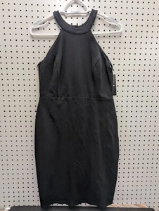 NUEVO CON ETIQUETAS Vestido de Cóctel Lulu's Cuello Alto Negro Talla Mediana - Imagen 1 de 5