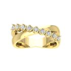 10K Yellow Gold Diamond Cross Band Ring 1/3ct Size 7 3.58g Gift for Mother's Day