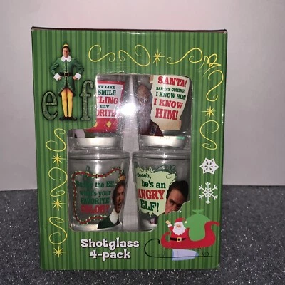 ELF the Movie Collector's Series Pint Glasses With Quotes 4 Pack NEW in Box - Image 1 of 4