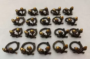 Set of (20) - Neiman Marcus Horchow - Brass Acorn Napkin Rings Holders - Picture 1 of 5