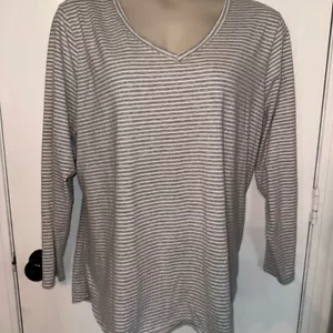 Soft Surroundings Striped Long Sleeve Top 3x #1762 - Picture 1 of 8