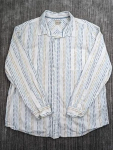Carbon 2 Cobalt Mens Long Sleeve Button Up Shirt XL White Blue Striped Cotton - Picture 1 of 7