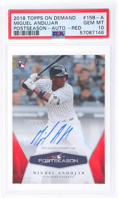 2018 Topps On Demand Miguel Andujar Postseason Auto Red #15BA /10 PSA 10 - Image 1 of 2