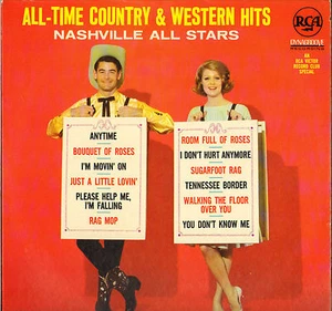 NASHVILLE ALL STARS "ALL-TIME COUNTRY & WESTERN HITS" LP 1965 CHARLIE McCOY ! - Picture 1 of 3