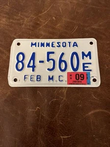 Matrícula de motocicleta Minnesota 2009. 🏍️ Excelente Estado # 84 560 Pegatina - Imagen 1 de 4