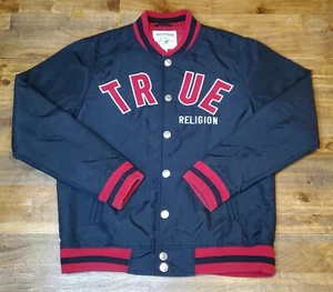 Vintage 2002 True Religion Embroidered Varsity Style Bomber Jacket Size Large  - Picture 1 of 12
