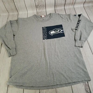 Seattle Seahawks Shirt Adult Large Gray Long Sleeve Graphic Logo Crew Neck - Picture 1 of 9