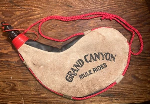 Grand Canyon Mule Rides Suede Water Canteen /Bota, Made in Spain Souvenir Unused - Picture 1 of 8
