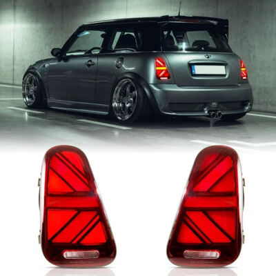 VLAND para Mini Cooper R50 R52 R53 2002-2006 lanternas traseiras de LED lentes vermelhas um par - Imagem 1 de 4