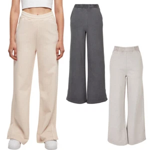Urban Classics Ladies Heavy Terry Garment Dye Slit Pants Damen Jogginghose Hose - Picture 1 of 29