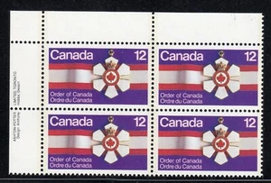 1977 Canada SC# 736 UL - Order of Canada - Plate Block M-NH Lot # 2188a - Picture 1 of 1