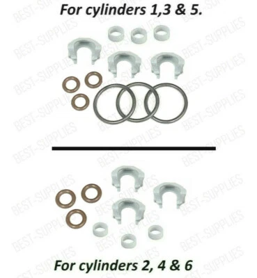 Fuel Injector Repair Seal Kit Upper & Lower For 07-10 Audi Q7 3.6L V6 - Image 1 of 4