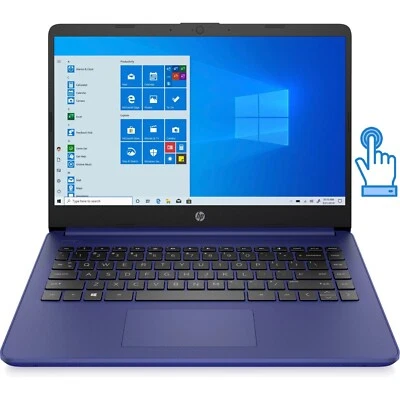 HP 14" HD Touchscreen Laptop AMD 3020e 16GB 320GB Radeon Graphics Indigo Blue - Image 1 of 4