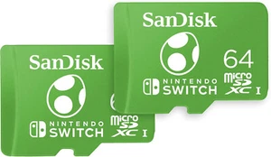 2 pack SanDisk 64 GB Micro SD XC Memory Card for Nintendo Switch &Lite Yoshi Edi - Picture 1 of 7